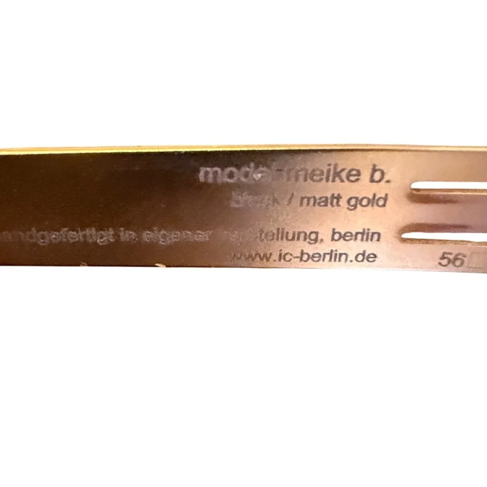 ic! berlin Meike‎ B. Sunglasses Black Matte Gold Aviator Germany Downtown Summer